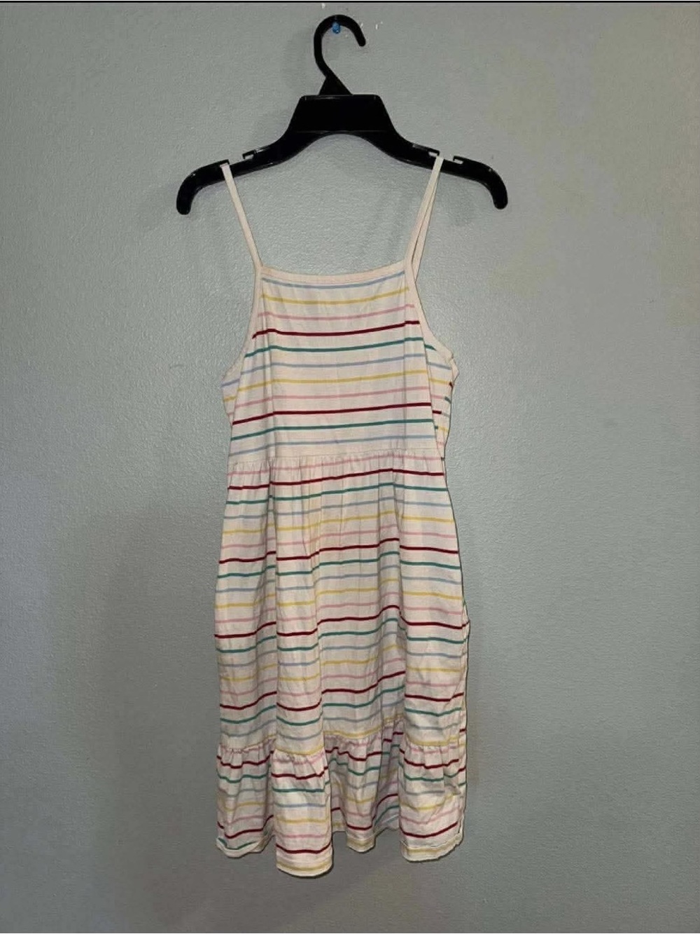Old Navy White Striped Spaghetti Strap Mini Dress